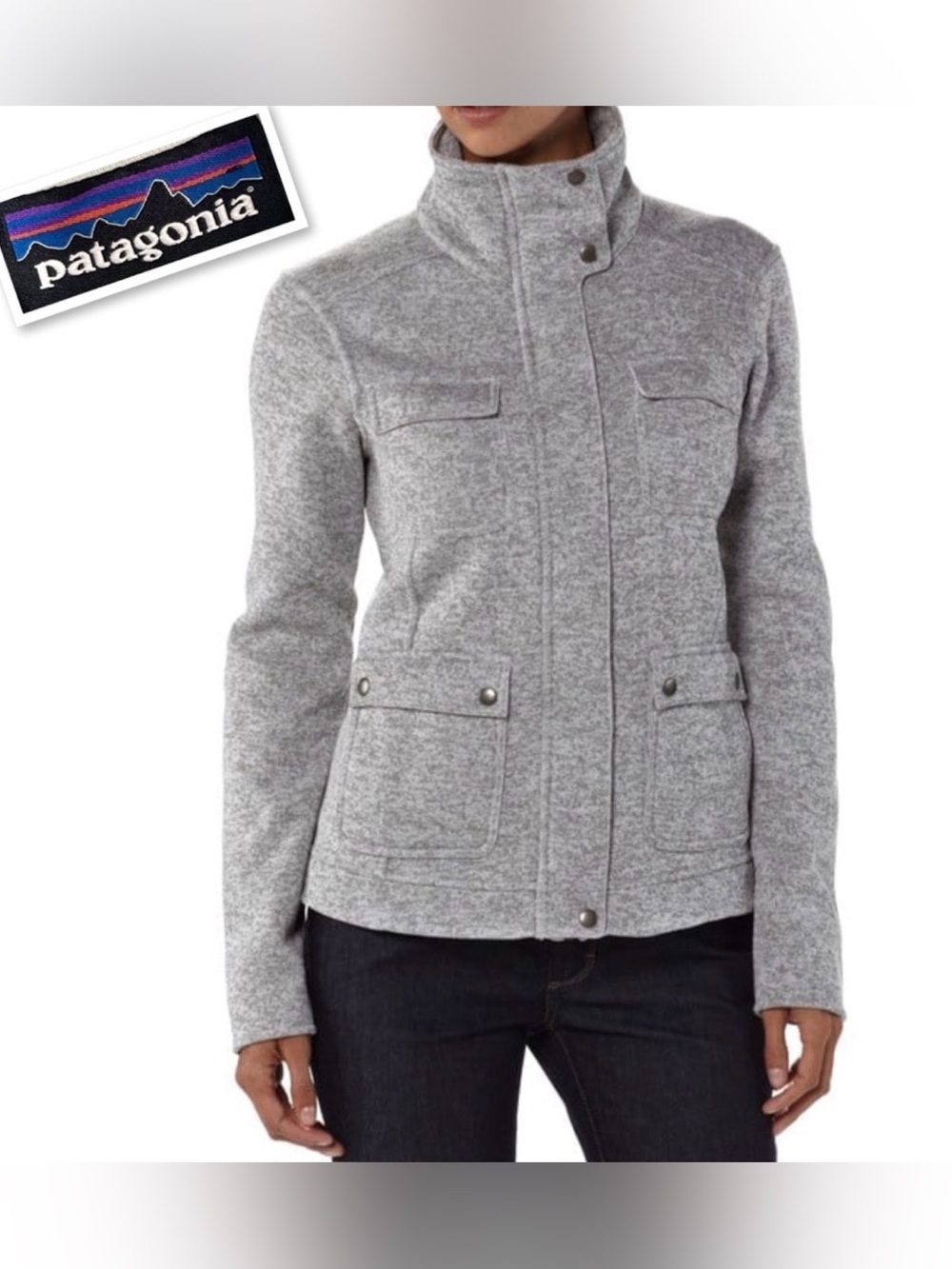 Patagonia Better Jacket Women’s Small Gray Sweater Knit Fleece Utility Jacket